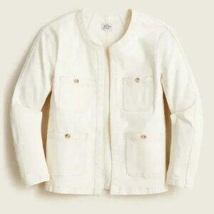 NWT J.Crew S Simone Denim Jacket Coat Ivory
